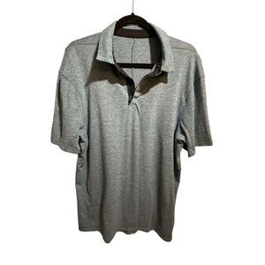 Lululemon Men's Heather Gray Performance Polo Shirt Size M Short Sleeve